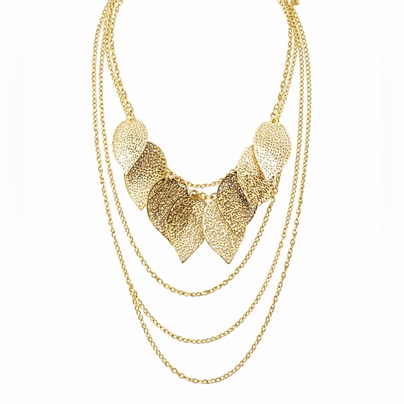 Jewelry - Dangling Leaf Layered Necklace